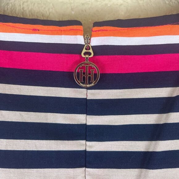 Tommy Hilfiger striped fit and flare cotton dress with belt size 6 Small - Picture 6 of 11